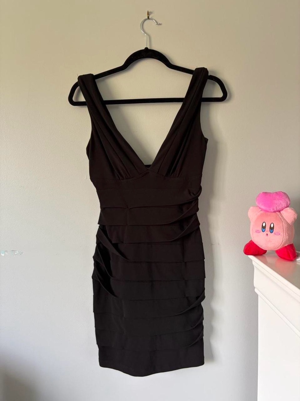 le chateau Black V-Neck Bandage Mini Dress